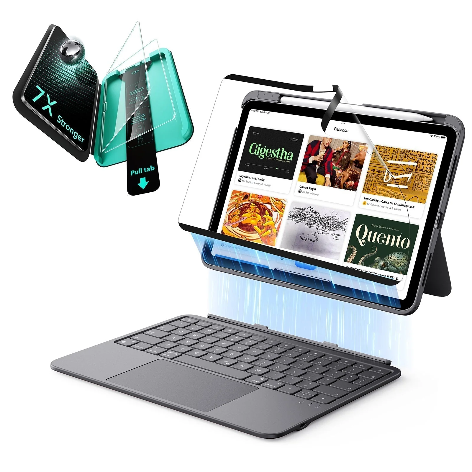 iPad Air 11" (2024) Flex Keyboard Case (Detachable) Transformation Bundle- US Layout-Dark Gray